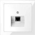 Merten D-Life telephone socket (crystal white frame, lotus white insert)